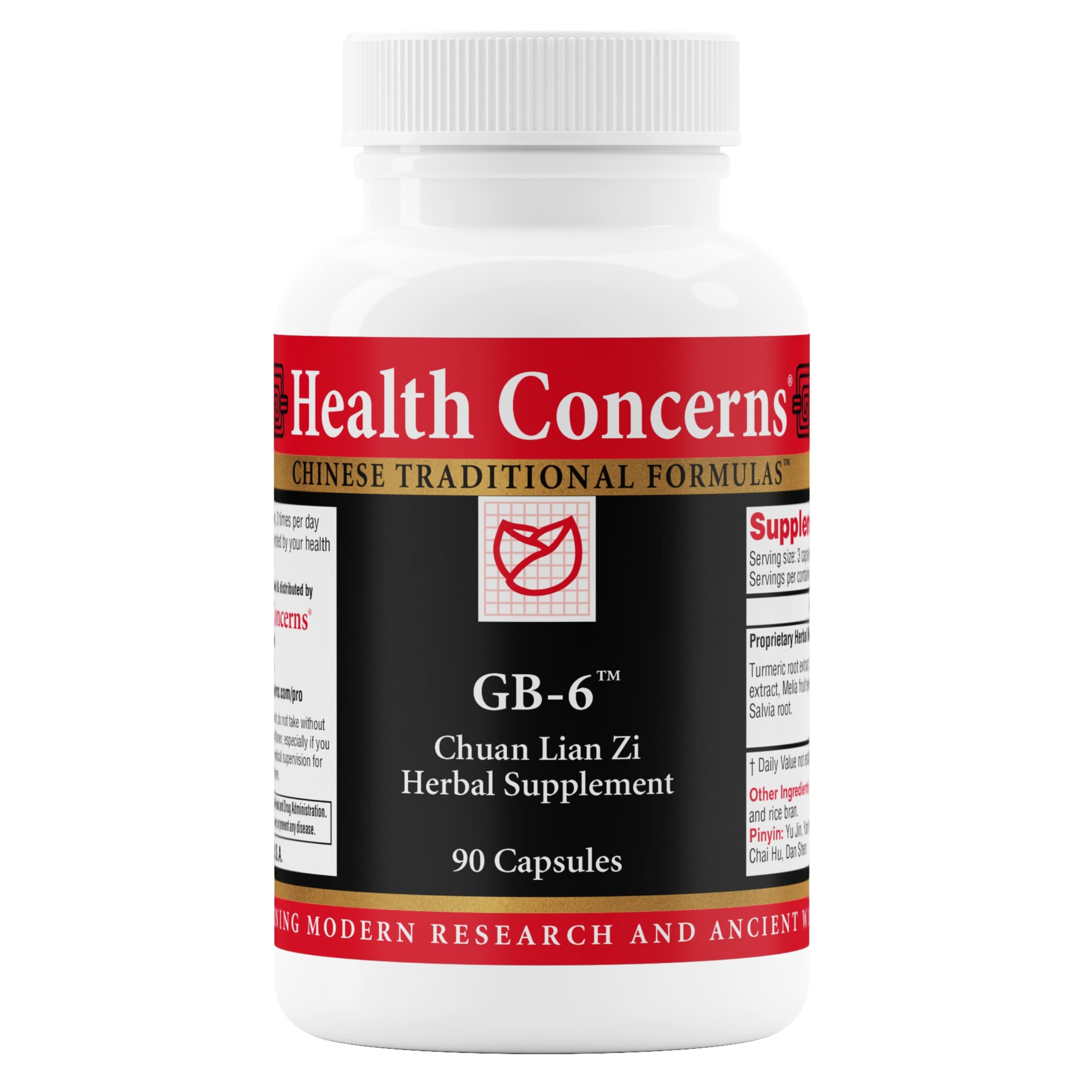 Health Concerns GB-6 bottle front label