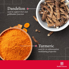 Key GB-6 ingredients display showing Bupleurum, Turmeric, and Dandelion