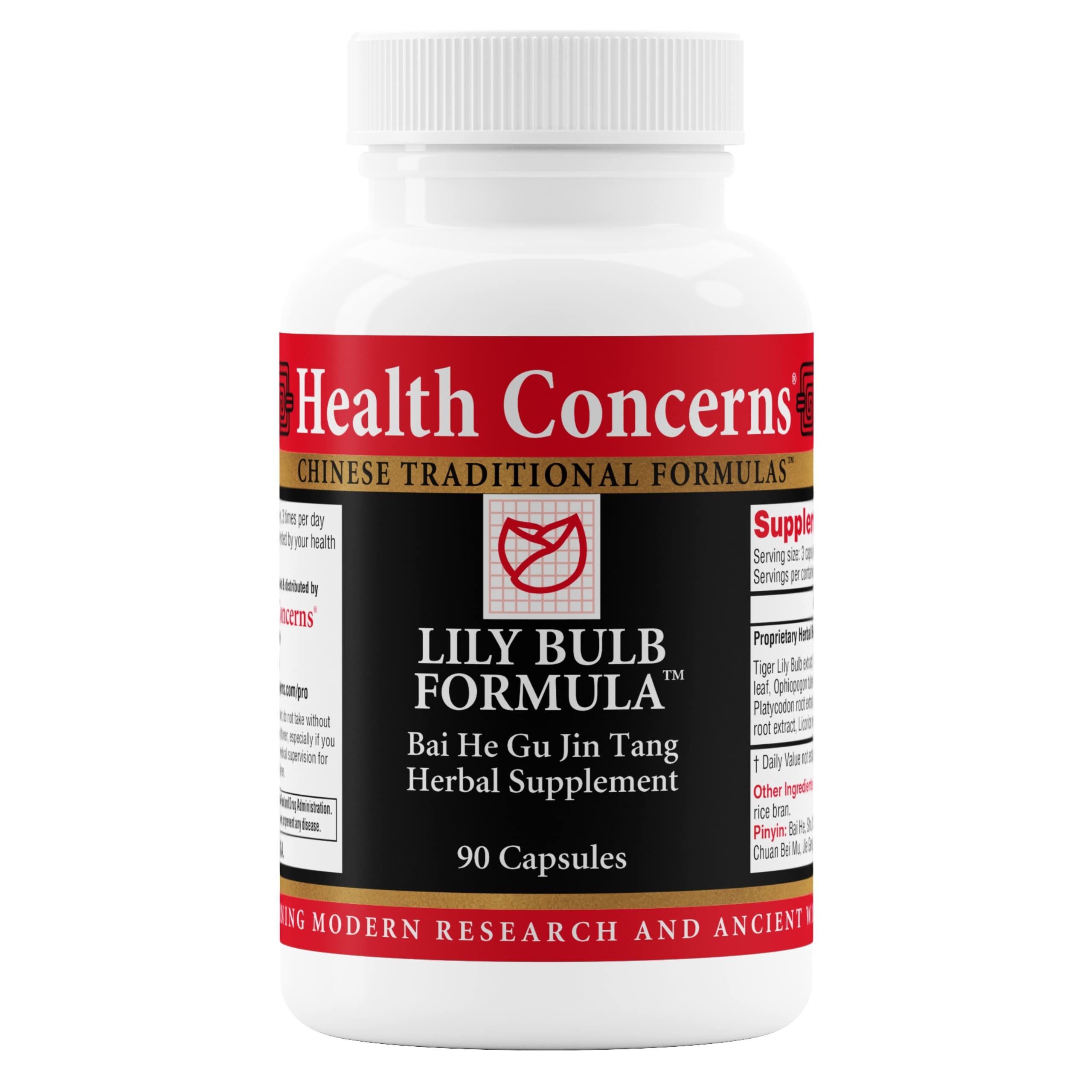Health Concerns Lily Bulb Formula bottle label