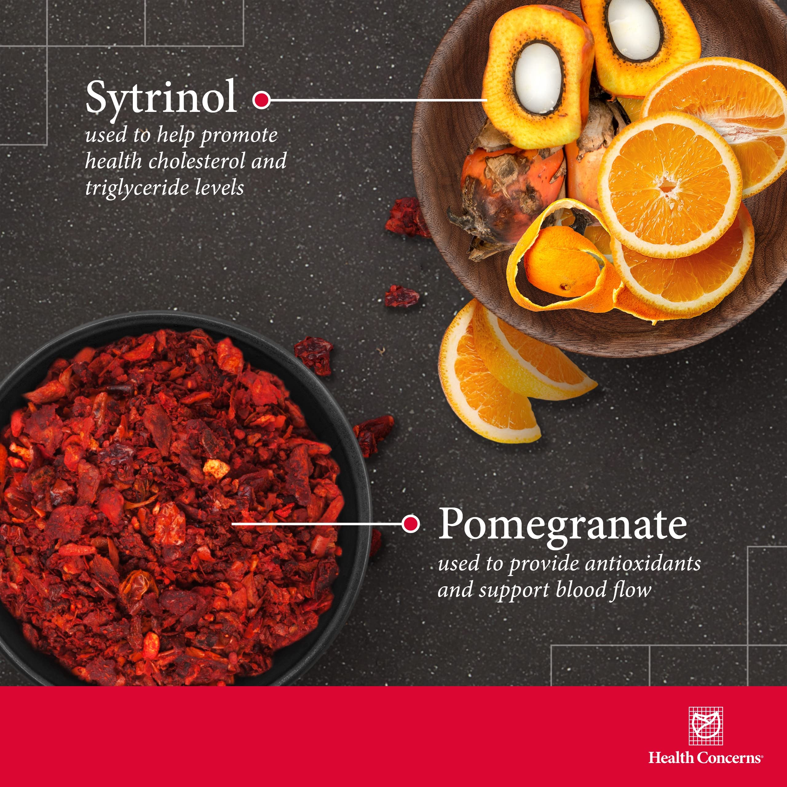 Clinical blend illustration showing citrus flavonoids and palm tocotrienols