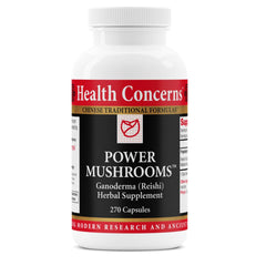Health Concerns Power Mushrooms bottle with label