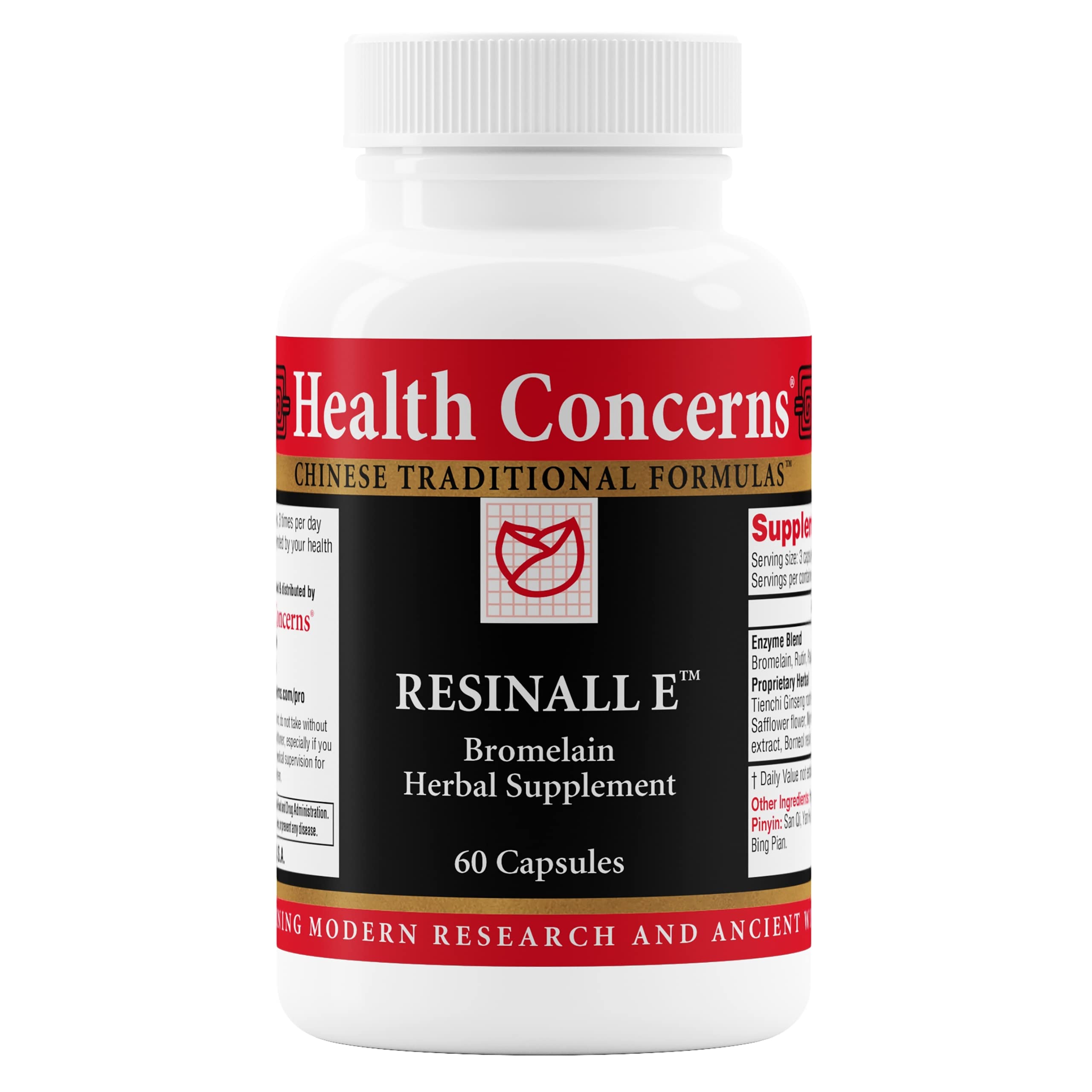 Health Concerns Resinall E bottle label