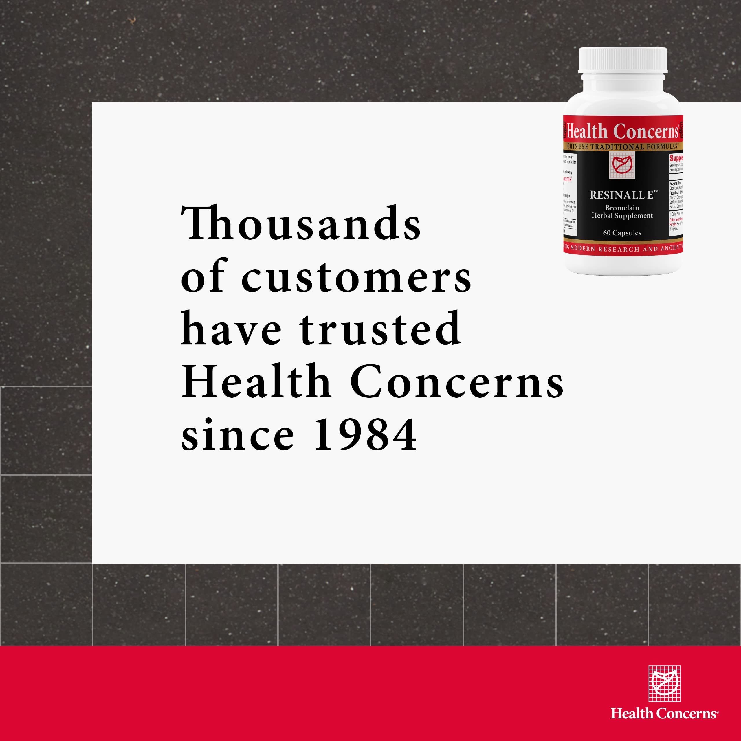 Resinall E packaging on display