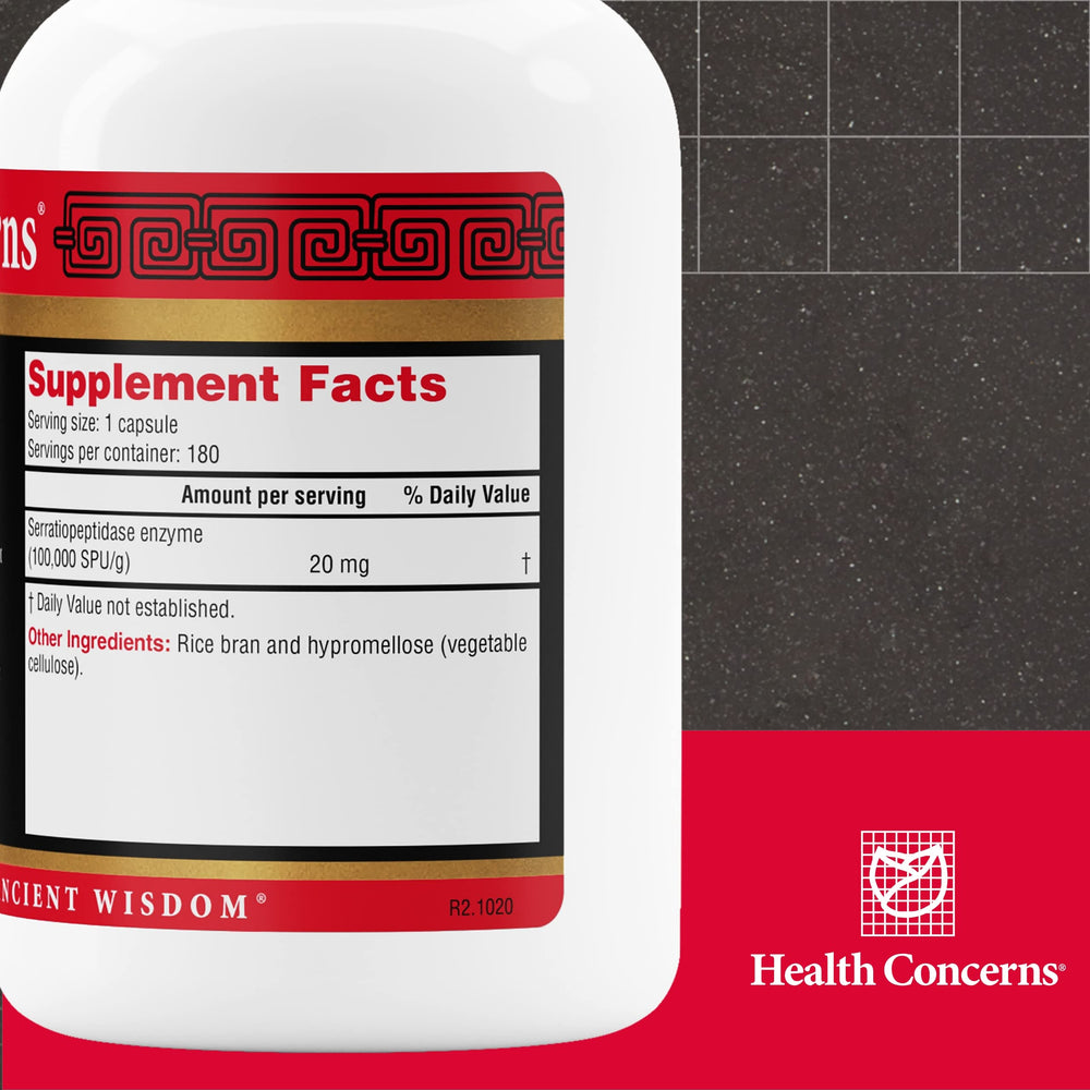 Serrapeptase capsules close-up