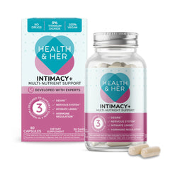 Bottle of Health & Her Intimacy+ with label