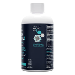 Black cumin seeds with oil droplets