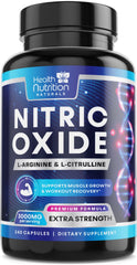 Health Nutrition Naturals Oxido Nitrico 3000mg bottle ready for workouts