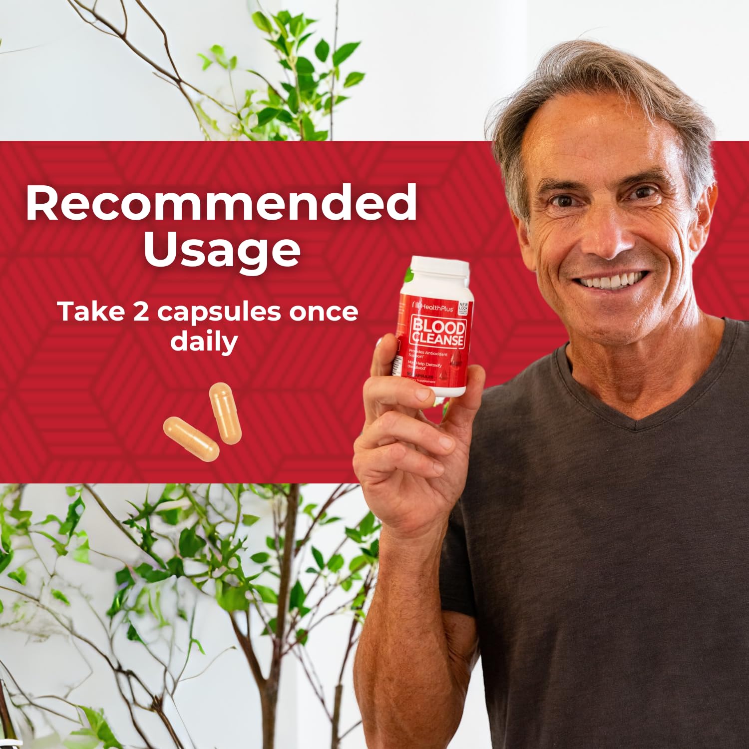 Health Plus Blood Cleanse bottle side view