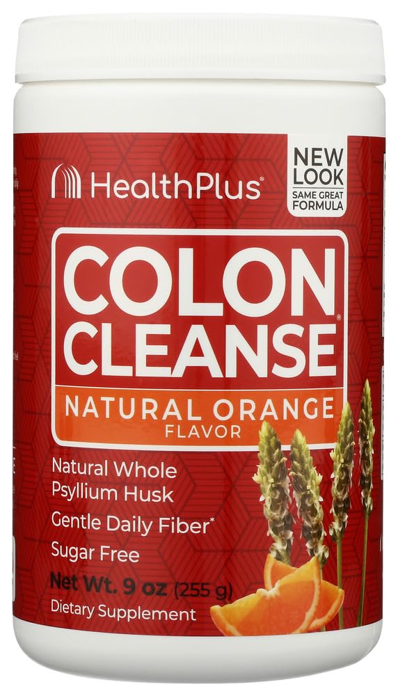 Front view of Health Plus Colon Cleanse Orange 9 oz bottle