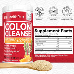 Serving scoop with orange flavor powder for Health Plus Colon Cleanse