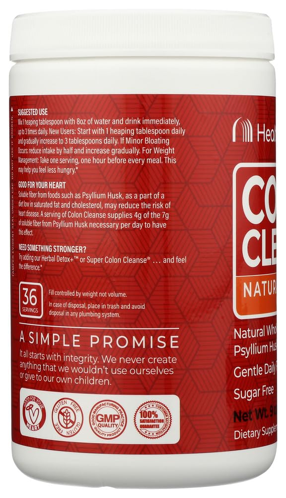 Health Plus Colon Cleanse Orange bottle label emphasizes trusted formula and nutrients.