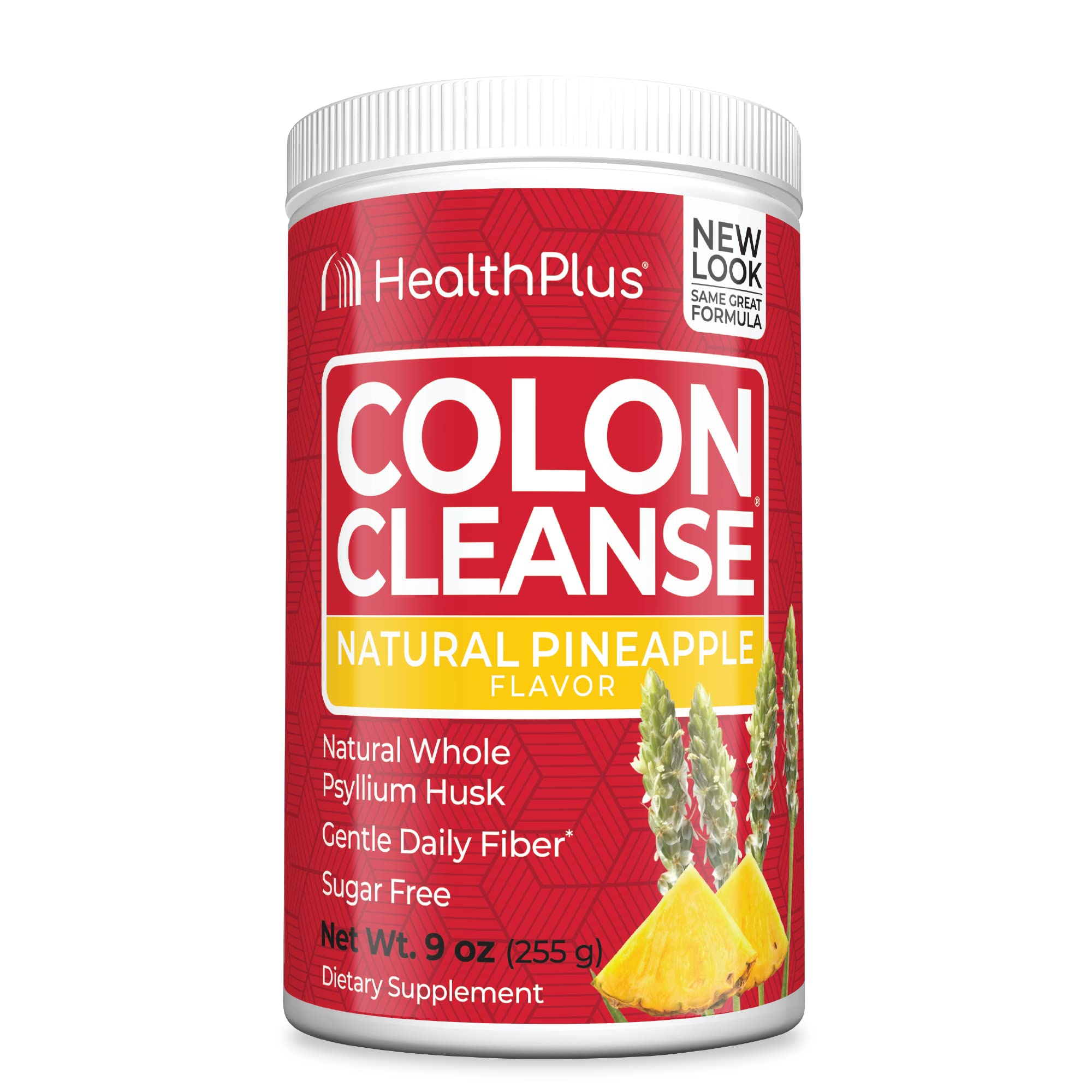 Front view of Health Plus Colon Cleanse pineapple flavor bottle