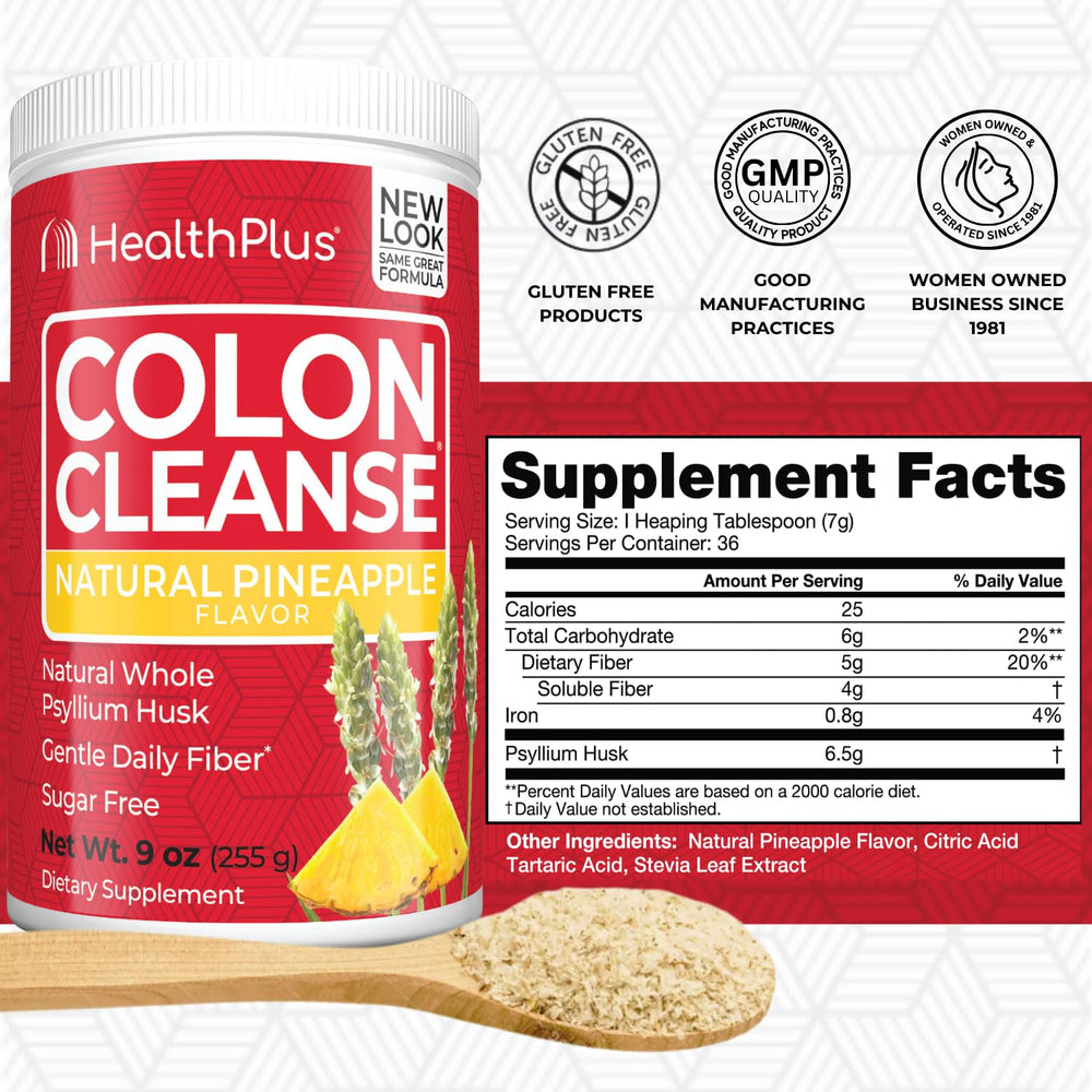 Colon Cleanse pineapple flavor bottle label