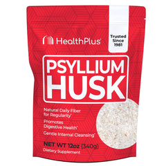 Health Plus Psyllium Husk 12 oz bottle – front view
