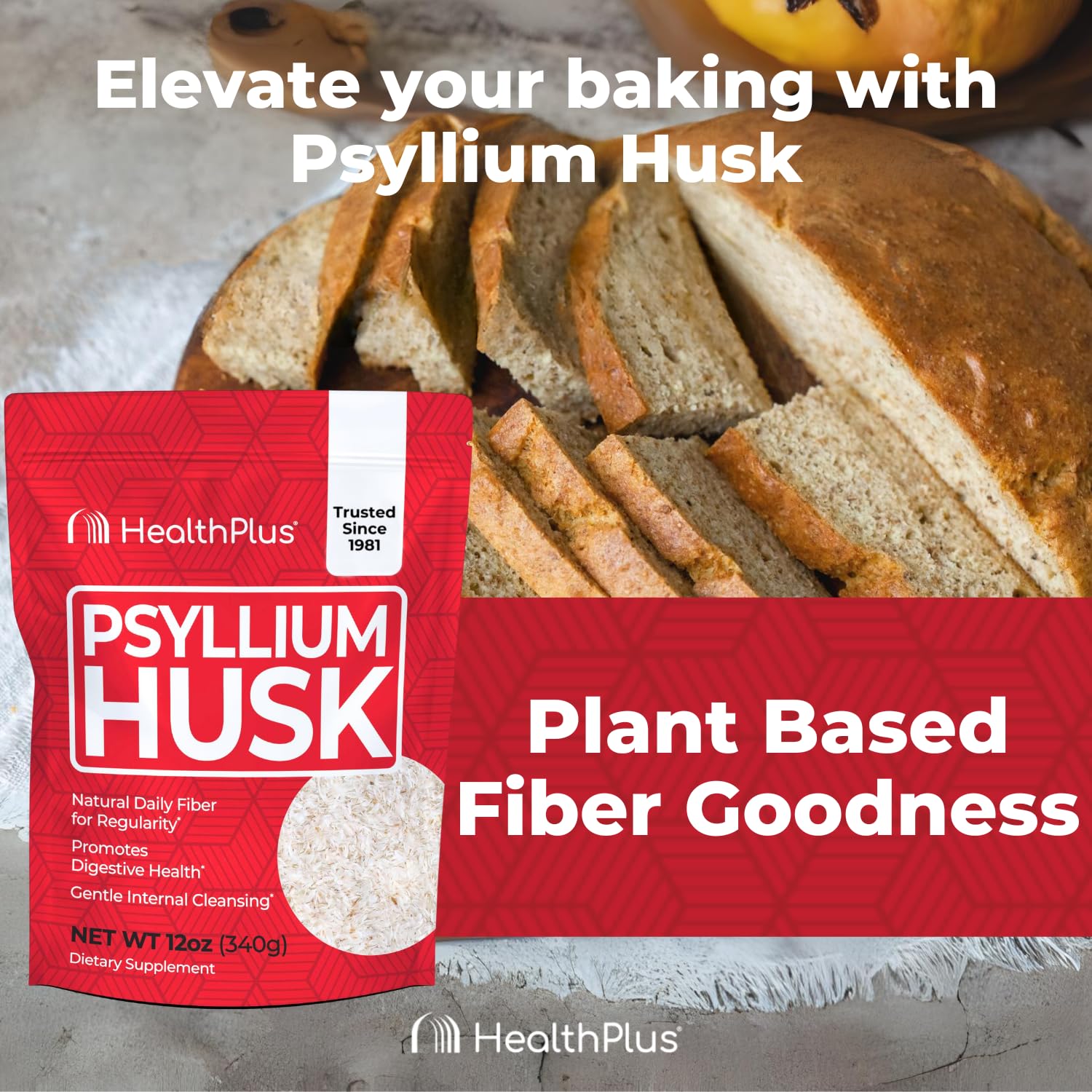 Gluten-free keto bread baked with psyllium husk