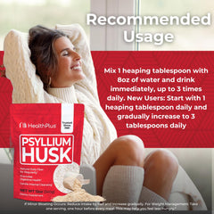 Measuring scoop with psyllium husk powder