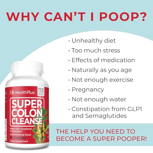 Health Plus Super Colon Cleanse Night capsules closeup emphasizes probiotic gut balance benefits