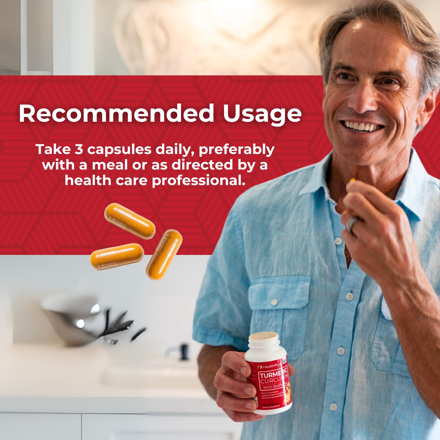 Nutrition facts panel highlighting Turmeric Extract 95% Curcuminoids