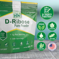 D-Ribose powder ingredients panel
