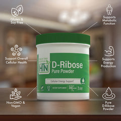 Health Thru Nutrition D-Ribose powder scooped into smoothies for a clean energy lift.