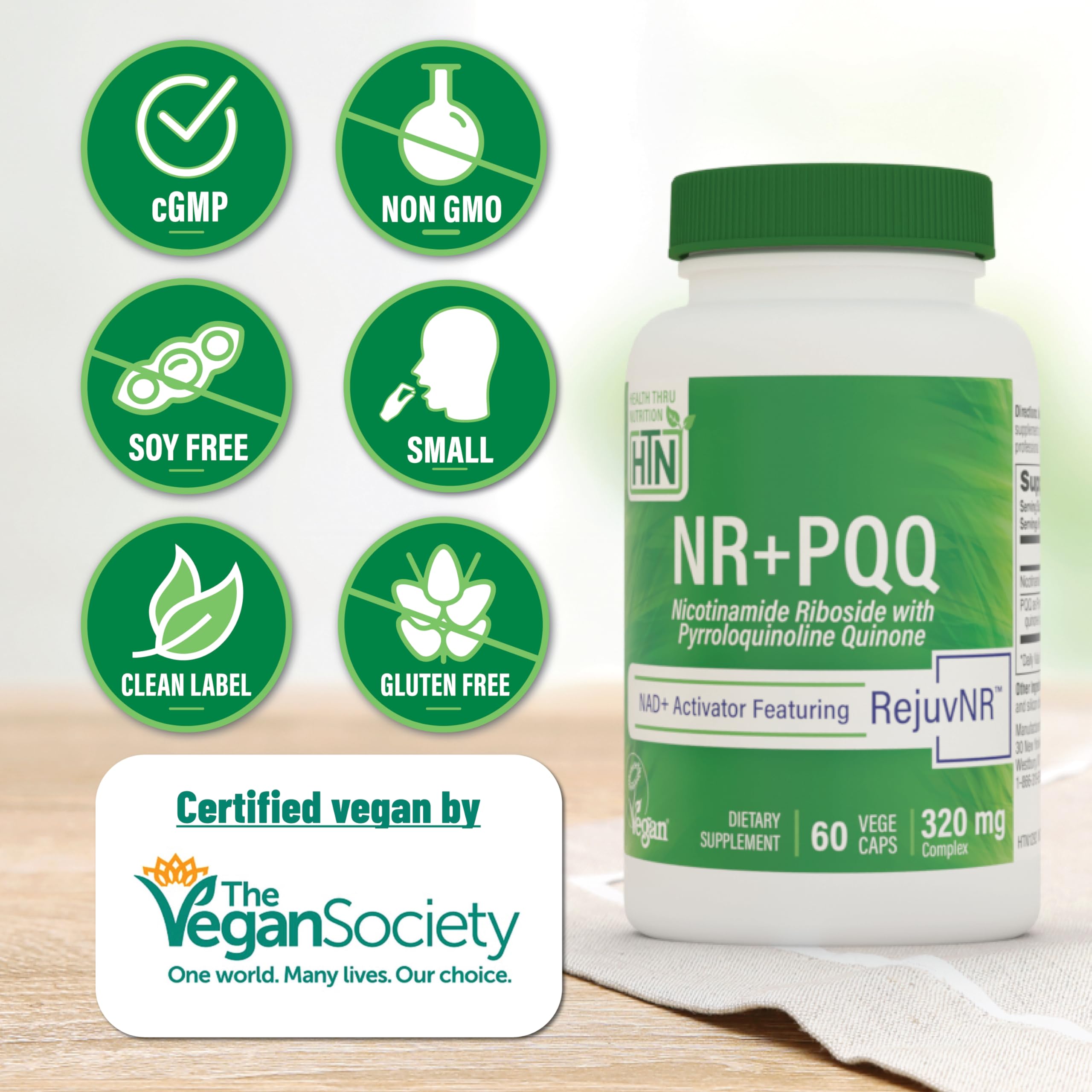 NR with PQQ ingredients close-up