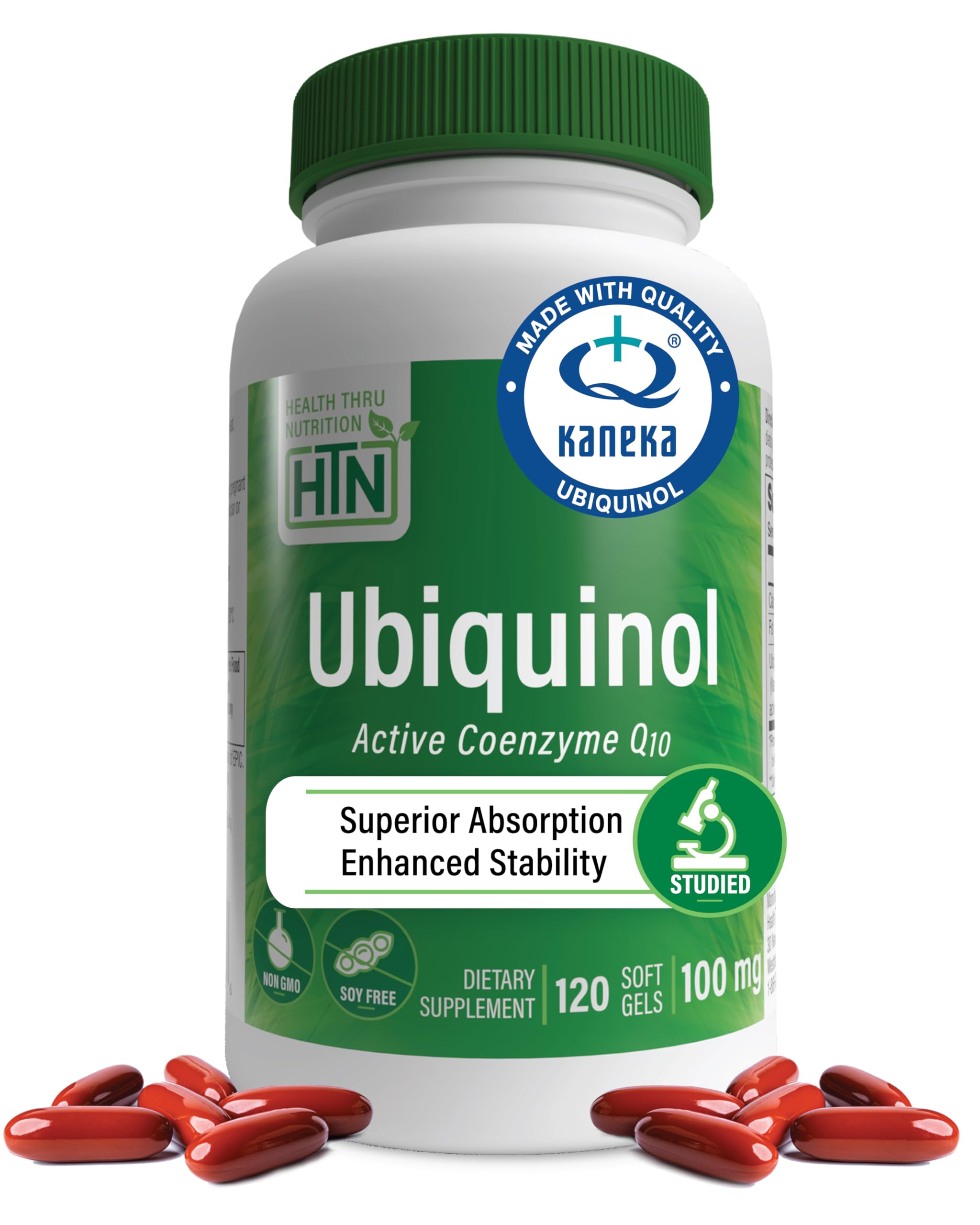 Health Thru Nutrition ubiquinol bottle with 120 softgels