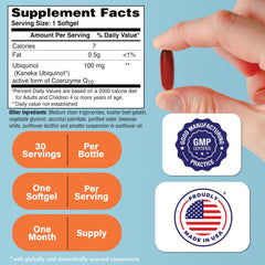 Health Thru Nutrition Ubiquinol 200mg 30 Softgels bottle side view