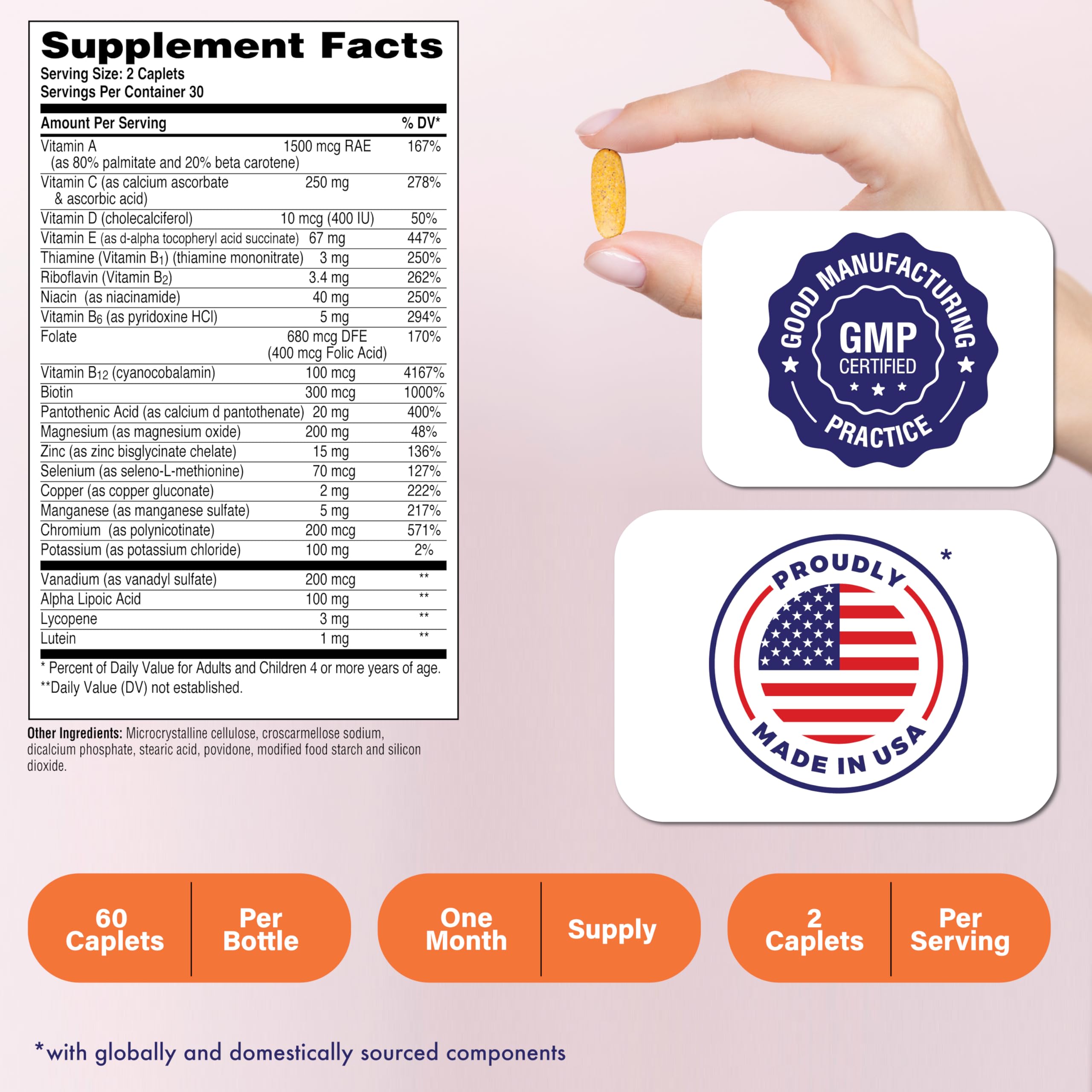 Ingredients: ALA, Lycopene, and other key vitamins and minerals