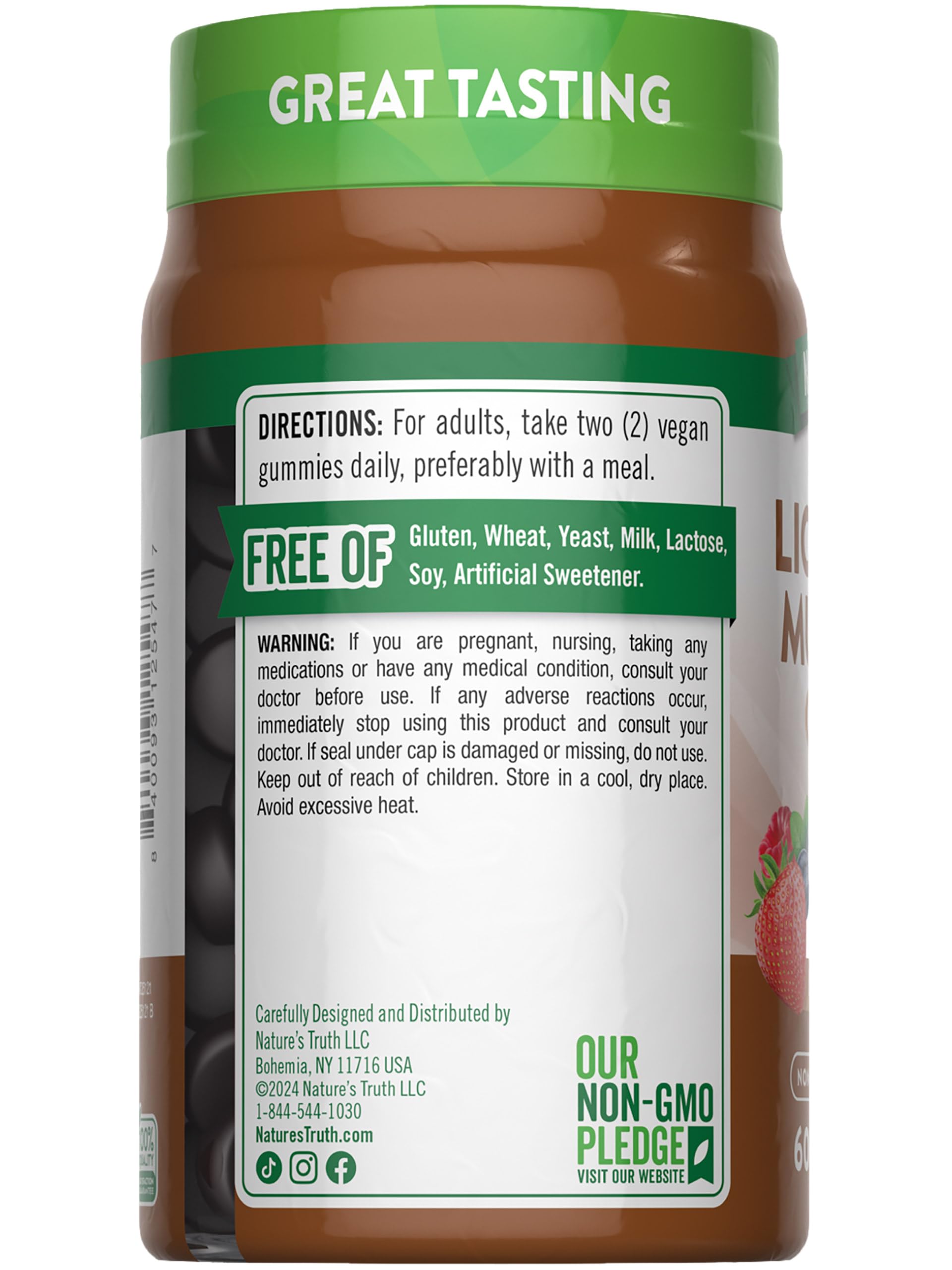 Lifestyle image of a healthy adult with Lion's Mane gummies