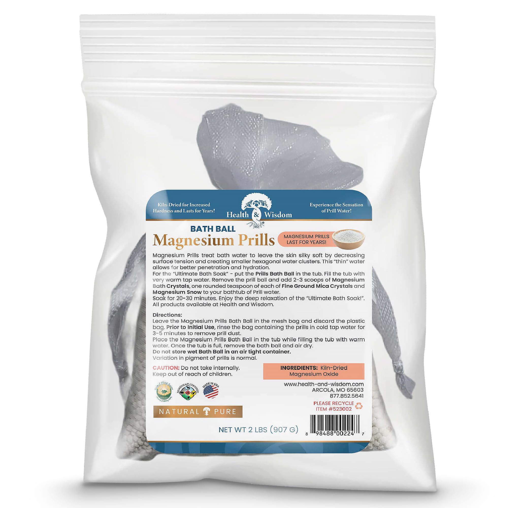 Health and Wisdom Magnesium Prills Bath Ball product image