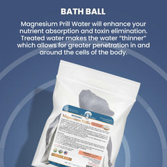 Magnesium prills beads in a heavy-duty laundry pouch