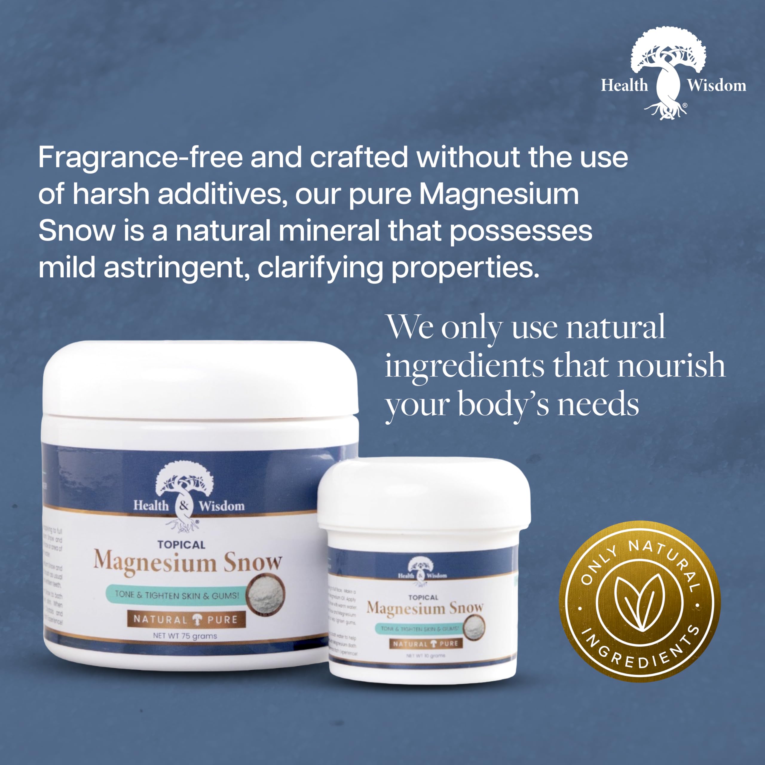 Magnesium Snow powder used for oral hygiene and gums