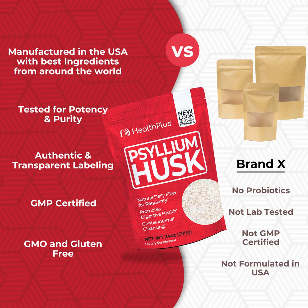 Digestive health concept with psyllium husk fiber