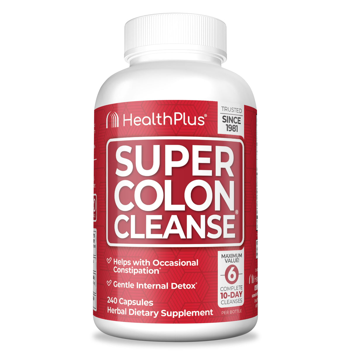 Health Plus Super Colon Cleanse bottle front with label