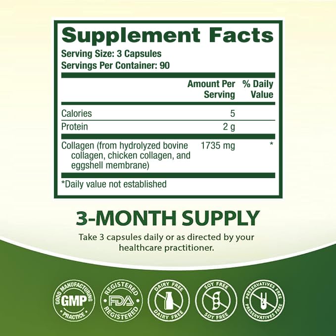 Label showing collagen blend and ingredients