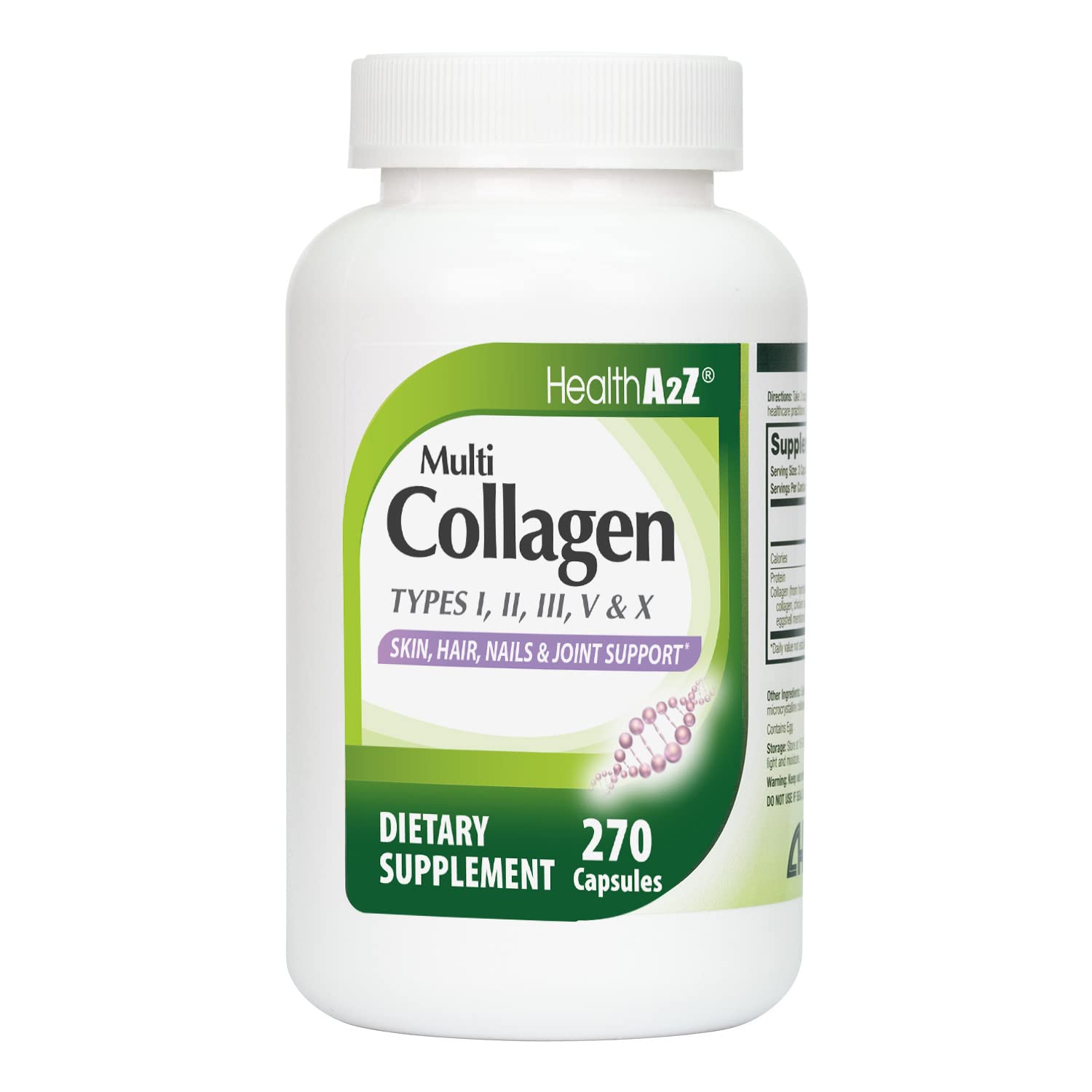 HealthA2Z Multi Collagen bottle and capsules close-up