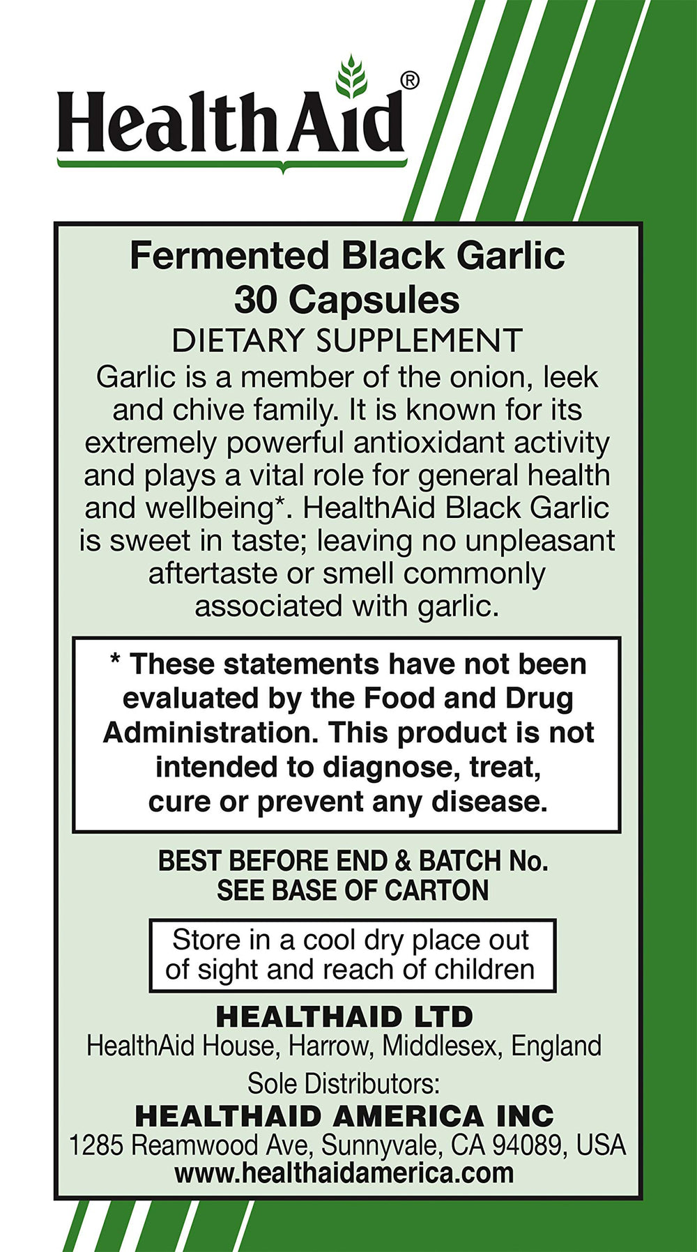 Close-up of HealthAid Fermented Black Garlic softgel