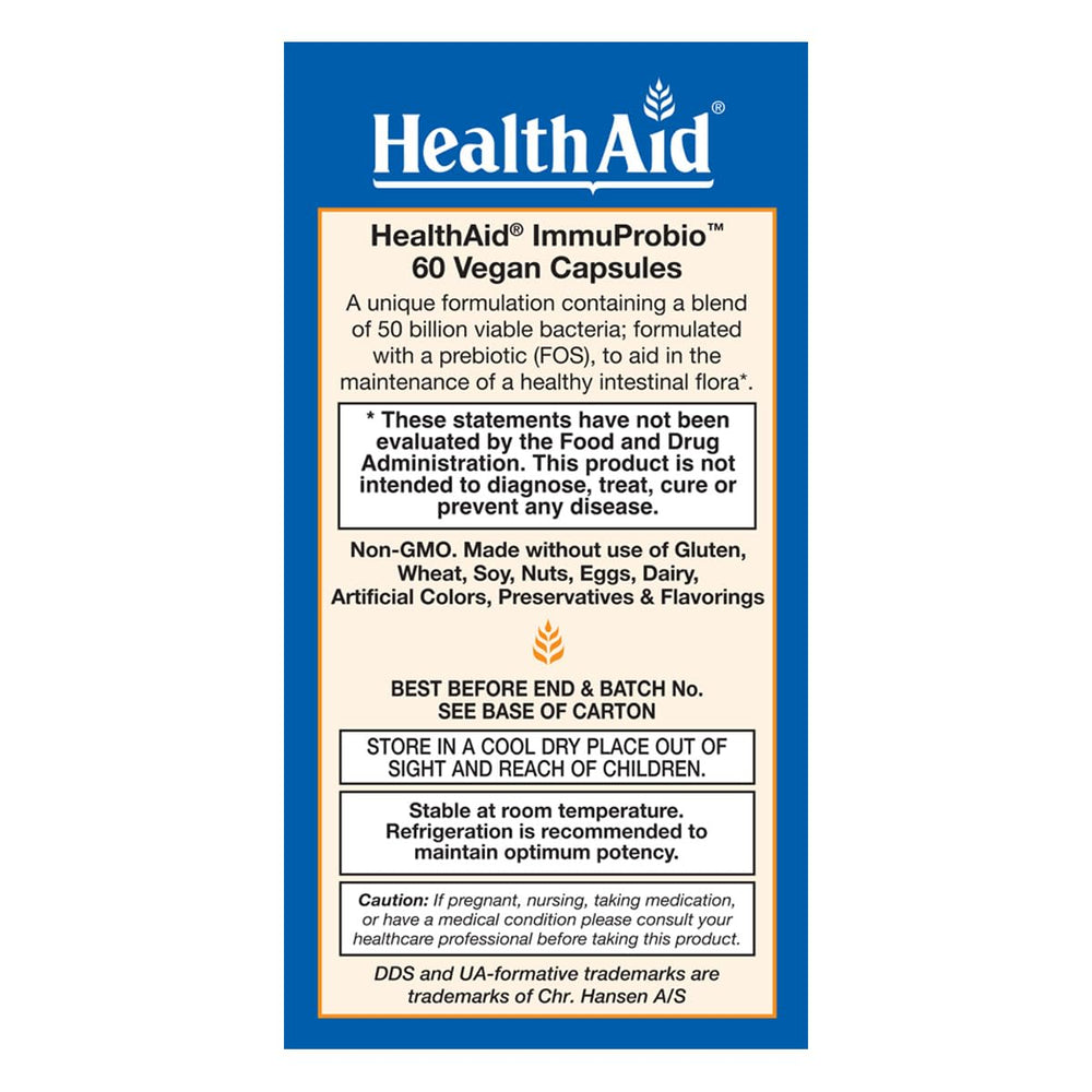HealthAid ImmuProbio 60 Caps packaging and capsules