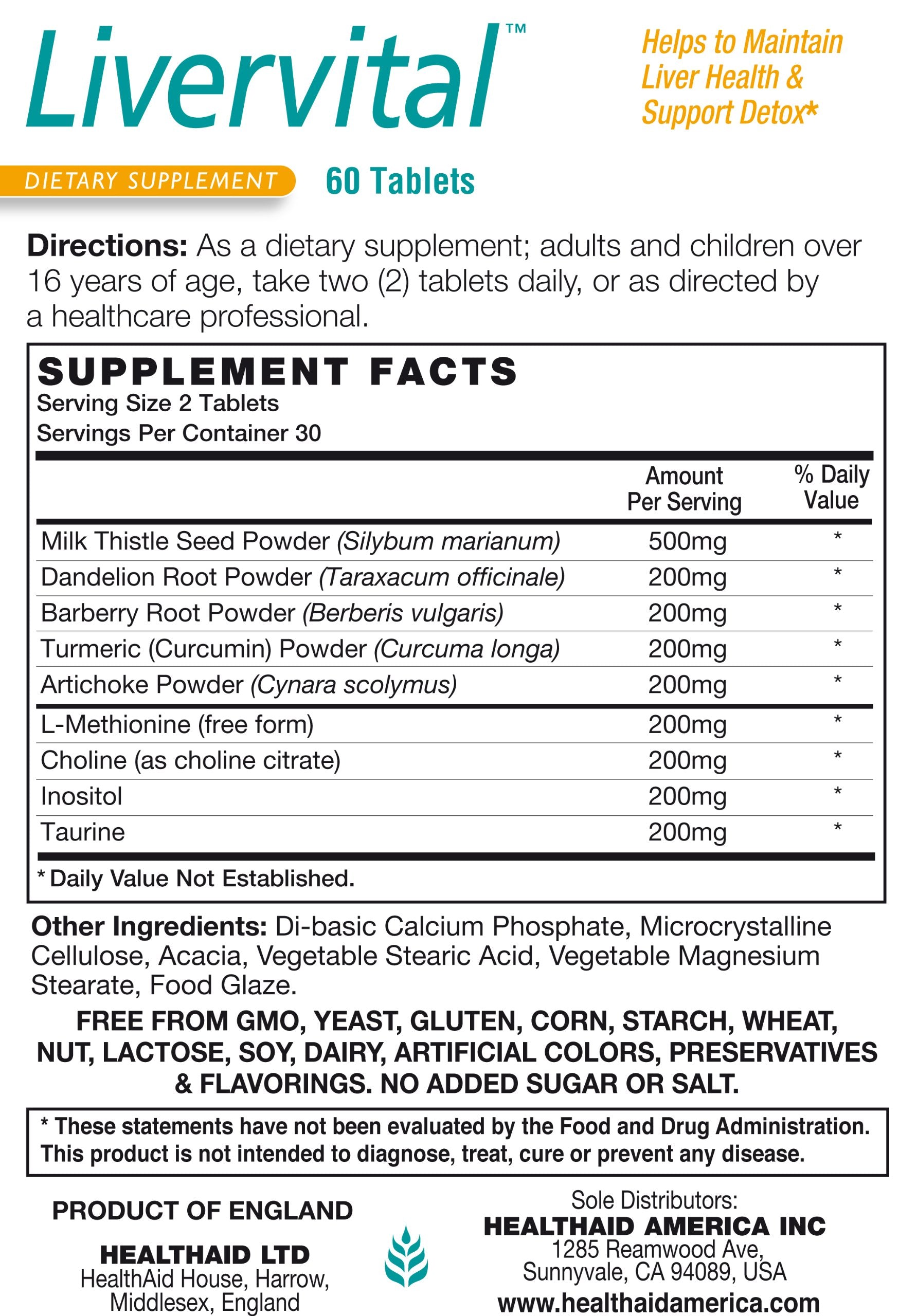 Close-up of ingredients: Milk Thistle, Dandelion, Turmeric, and Artichoke illustrating the LiverVital formula