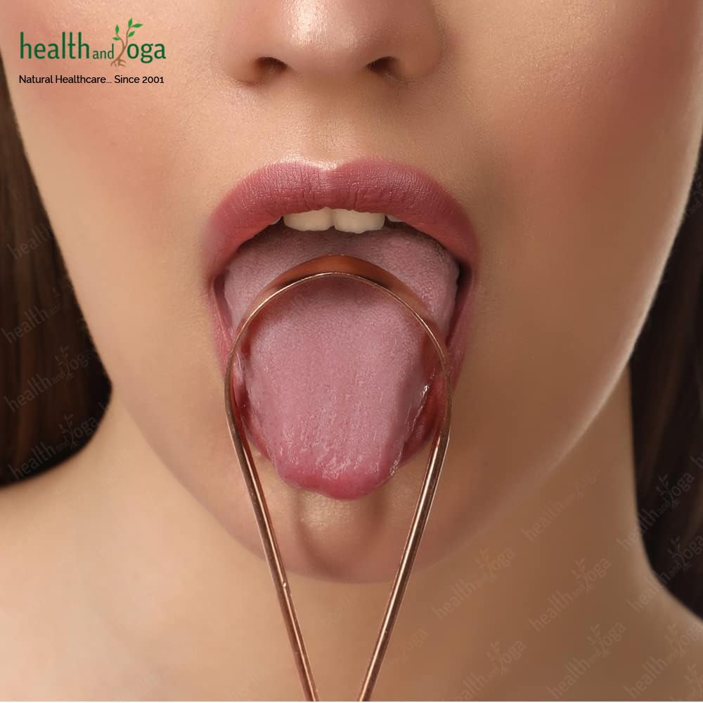 Combined HealthAndYoga tongue care set: SteloSwipe stainless steel + qLoop copper (2x2)