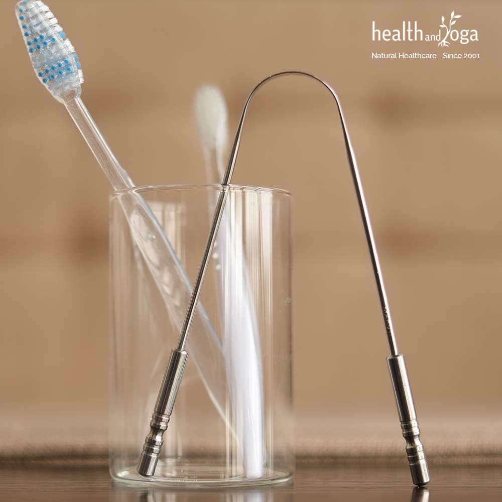 SteloSwipe stainless steel tongue cleaner with long-lasting carved handles