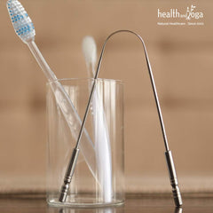 SteloSwipe stainless steel tongue cleaner with long-lasting carved handles