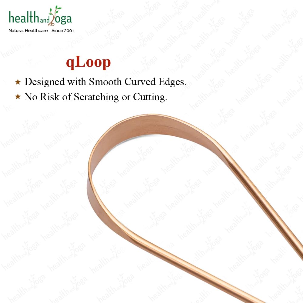 Close-up of qLoop copper tongue cleaner loop design