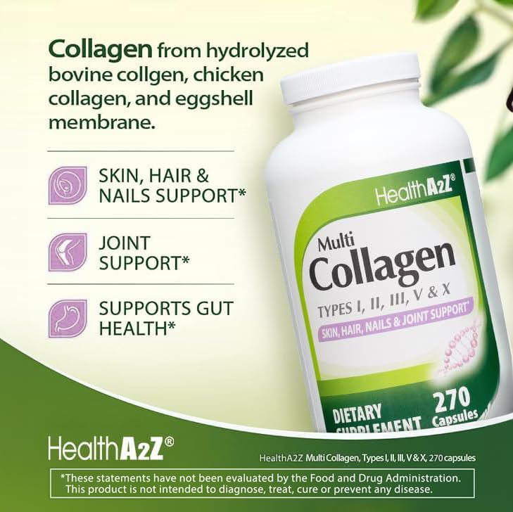 HealthA2Z® Multi Collagen Pills Pack 2 Label and Ingredients