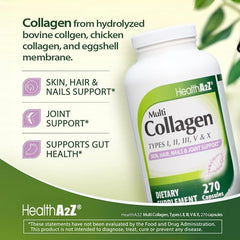 HealthA2Z® Multi Collagen Pills Pack 2 Label and Ingredients
