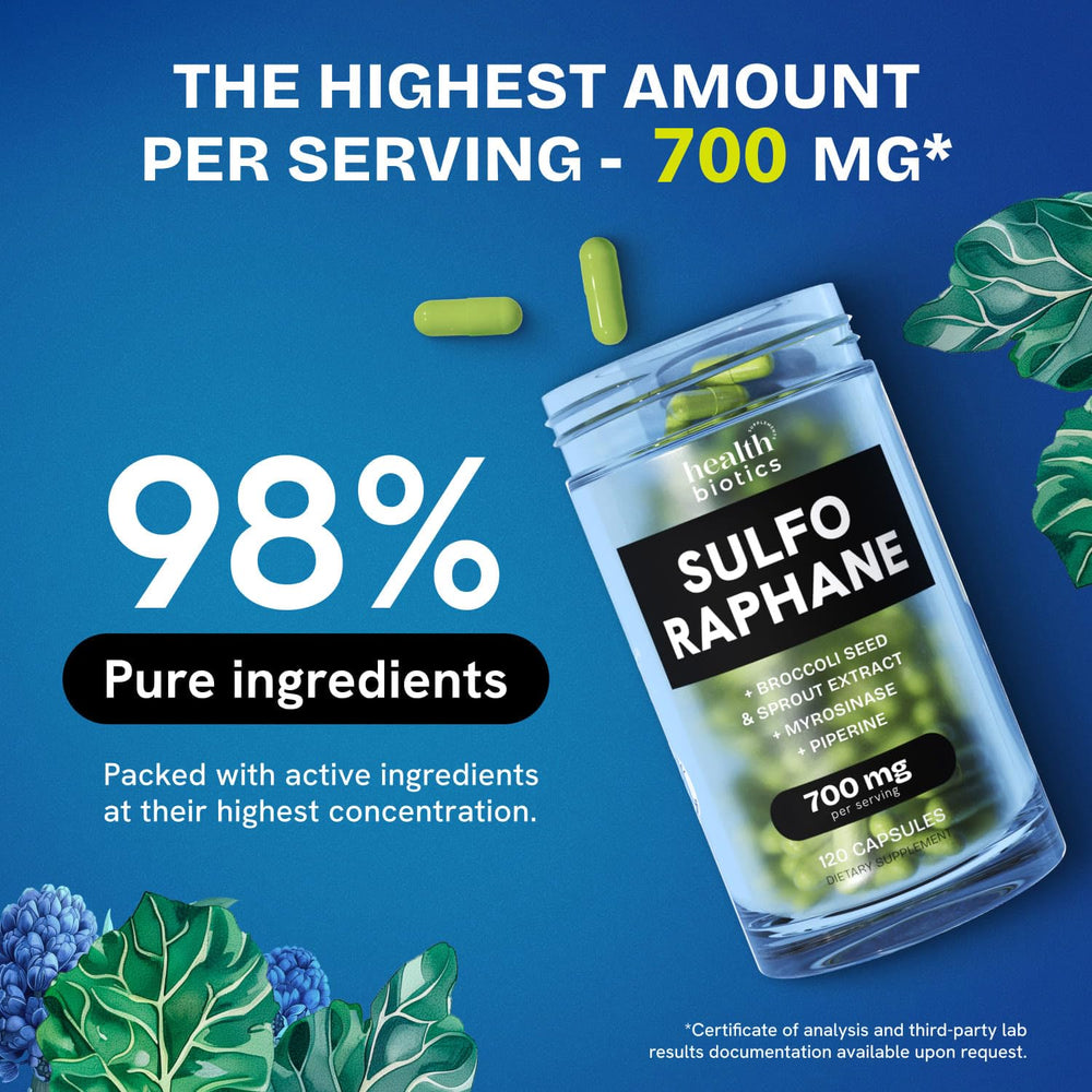 Close-up of stabilized sulforaphane powder illustration