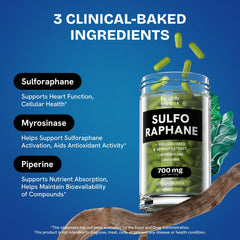 Supplement facts label and capsules on white background