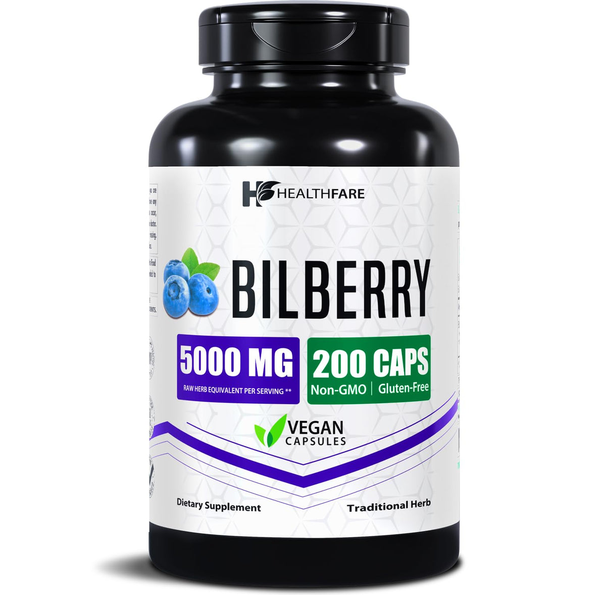 HealthFare Bilberry Eye Supplement bottle - front view
