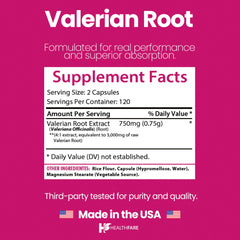 Close-up of 3000mg high-potency valerian root extract capsule