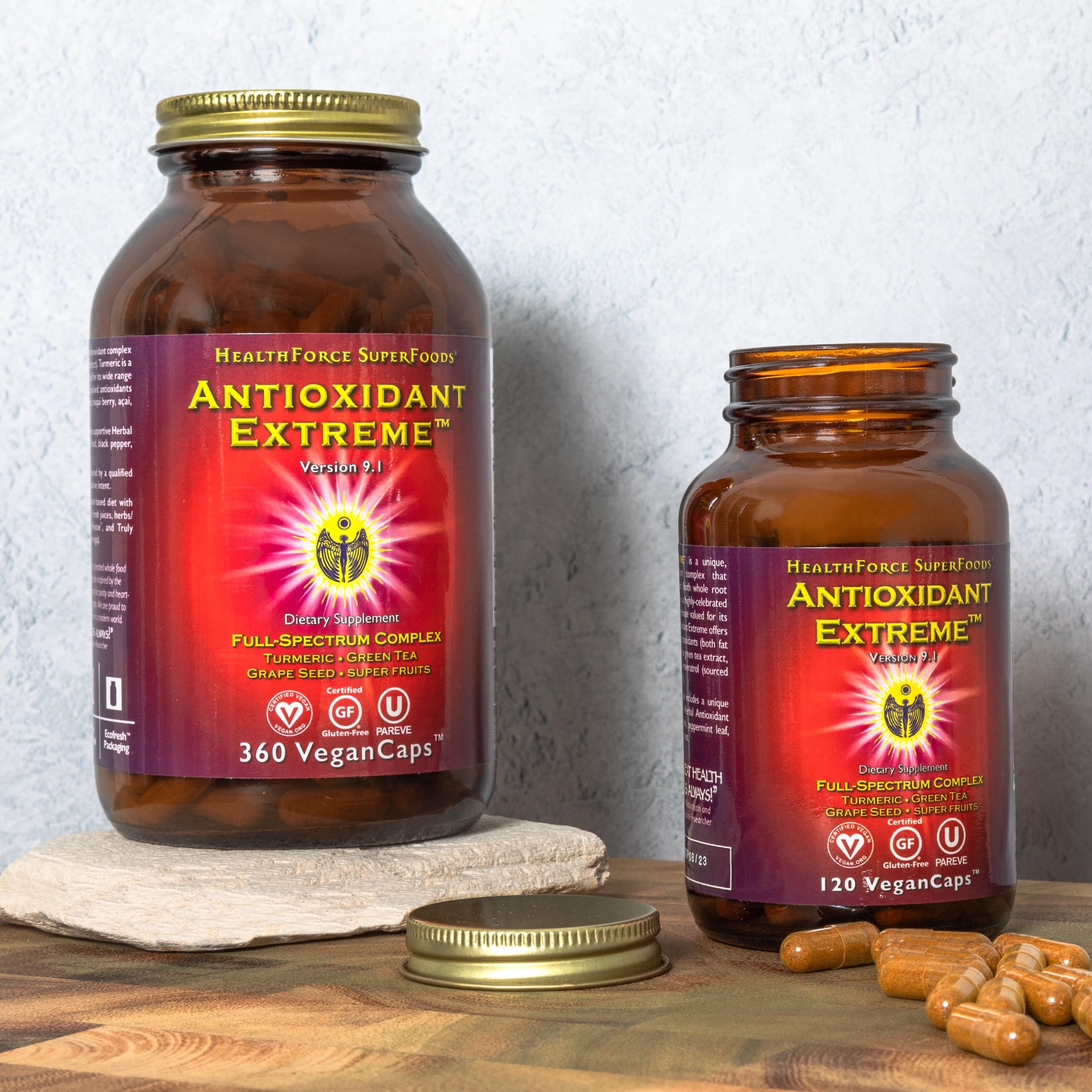 Brand packaging design and HEALTHFORCE SUPERFOODS logo